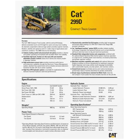 299d cat skid steer specs|cat 299d specifications.